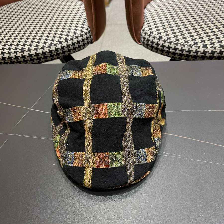 Unknown 알 수 봄 여름 남녀 공용 헌팅캡 복고풍 영국 격자 무늬 3