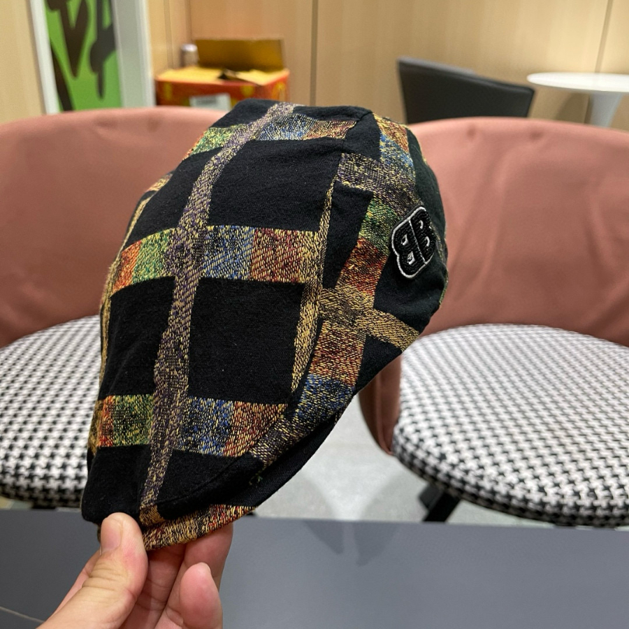 Unknown 알 수 봄 여름 남녀 공용 헌팅캡 복고풍 영국 격자 무늬 9