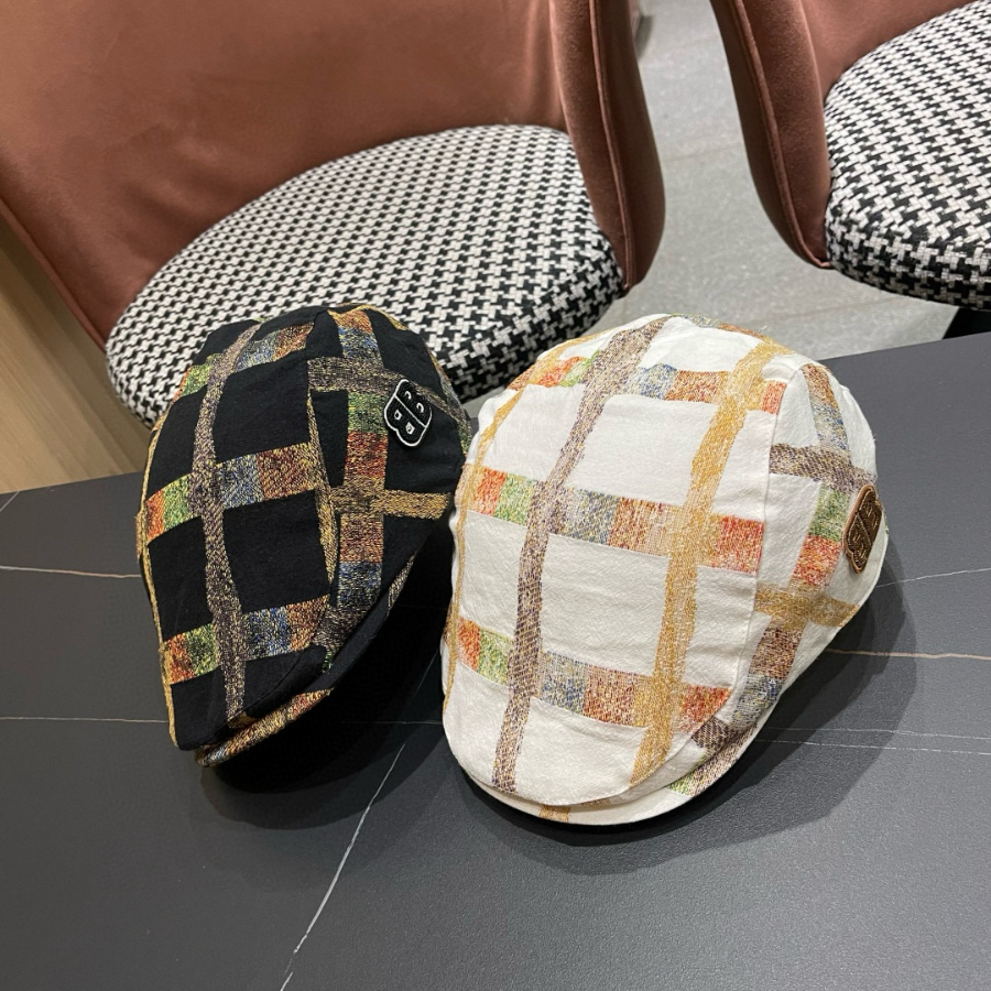 Unknown 알 수 봄 여름 남녀 공용 헌팅캡 복고풍 영국 격자 무늬 11