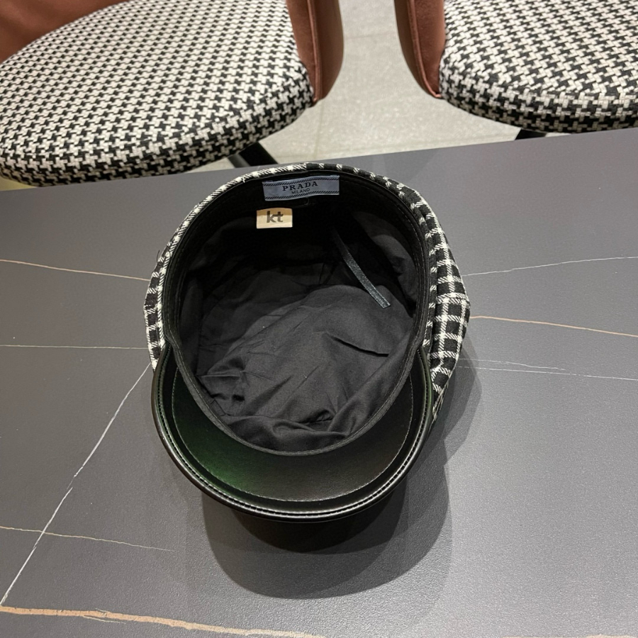 PRADA 프라다 2025 신형 격자무늬 봄 가을 베레모 9