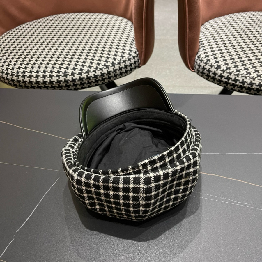 PRADA 프라다 2025 신형 격자무늬 봄 가을 베레모 10