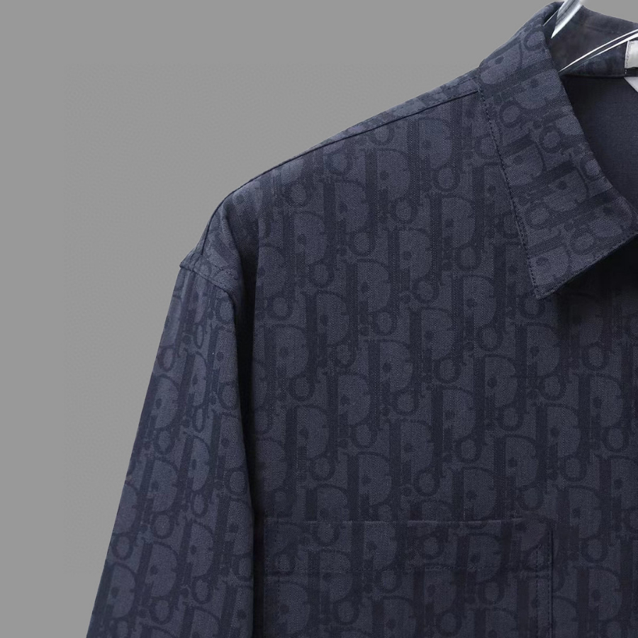 DIOR 로고 올오버 로고 자가드 셔츠 (Dior Oblique 패턴 시리즈) 5