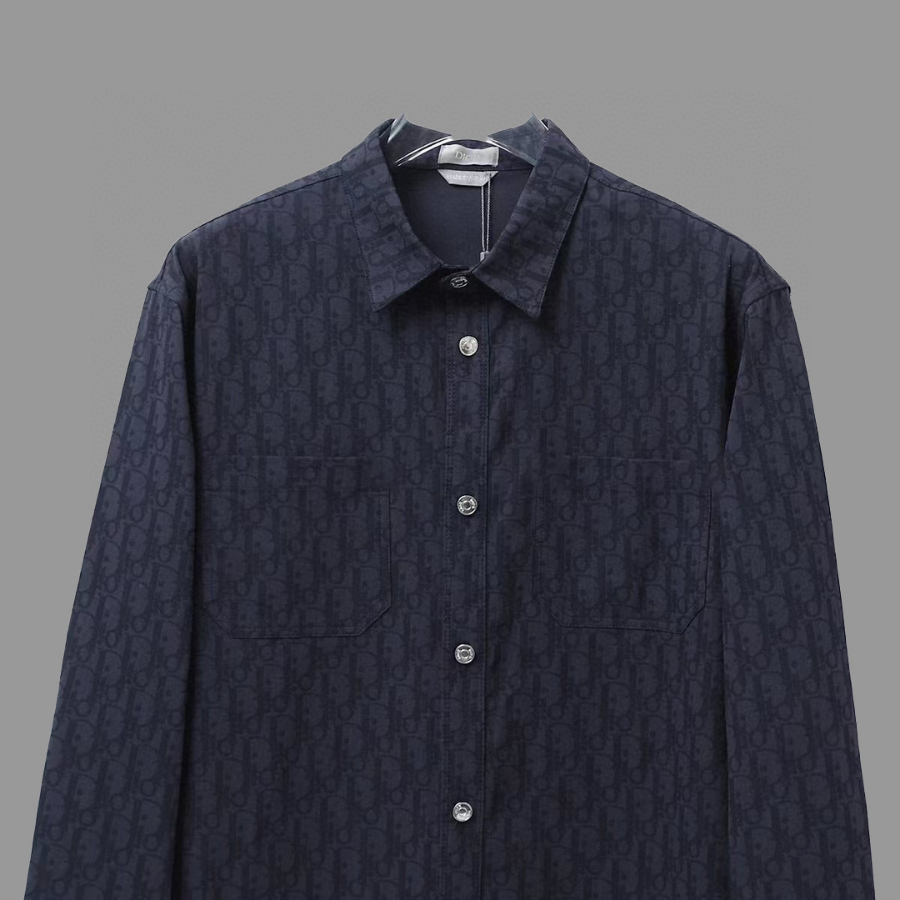 DIOR 로고 올오버 로고 자가드 셔츠 (Dior Oblique 패턴 시리즈) 8