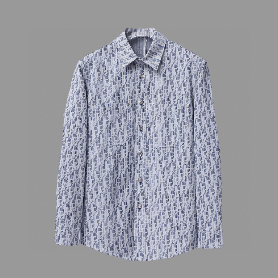 DIOR 로고 올오버 로고 자가드 셔츠 (Dior Oblique 패턴 시리즈) 2