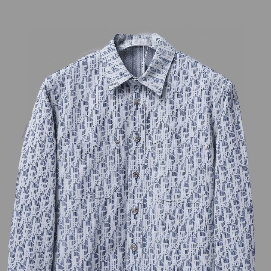 DIOR 로고 올오버 로고 자가드 셔츠 (Dior Oblique 패턴 시리즈) 4