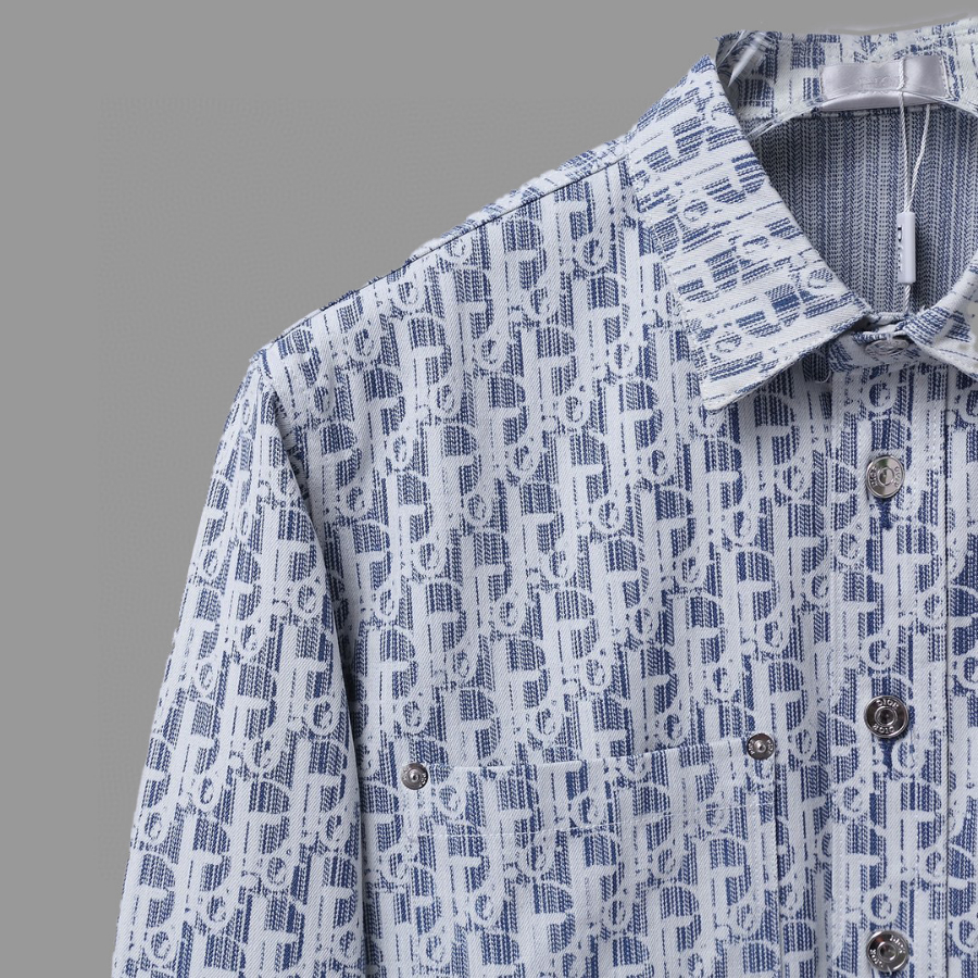 DIOR 로고 올오버 로고 자가드 셔츠 (Dior Oblique 패턴 시리즈) 6