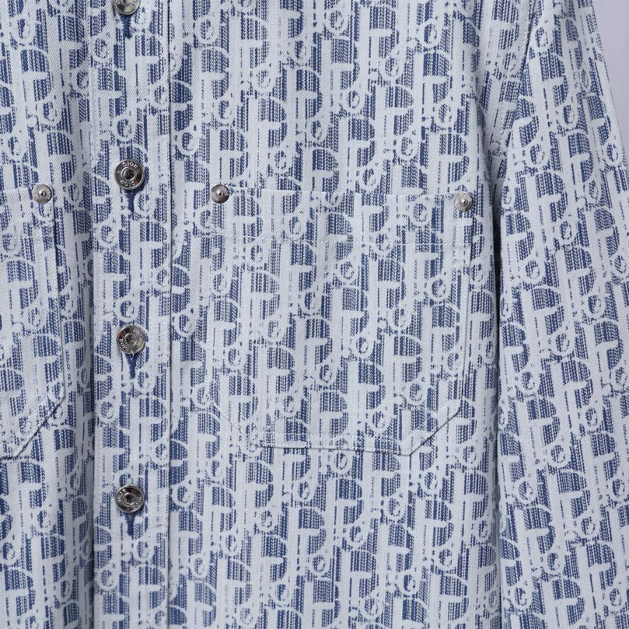DIOR 로고 올오버 로고 자가드 셔츠 (Dior Oblique 패턴 시리즈) 8