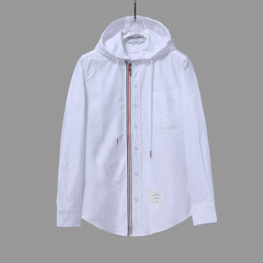 Thom Browne TB 후드 지퍼 셔츠 (삼선 디테일 클래식) 2