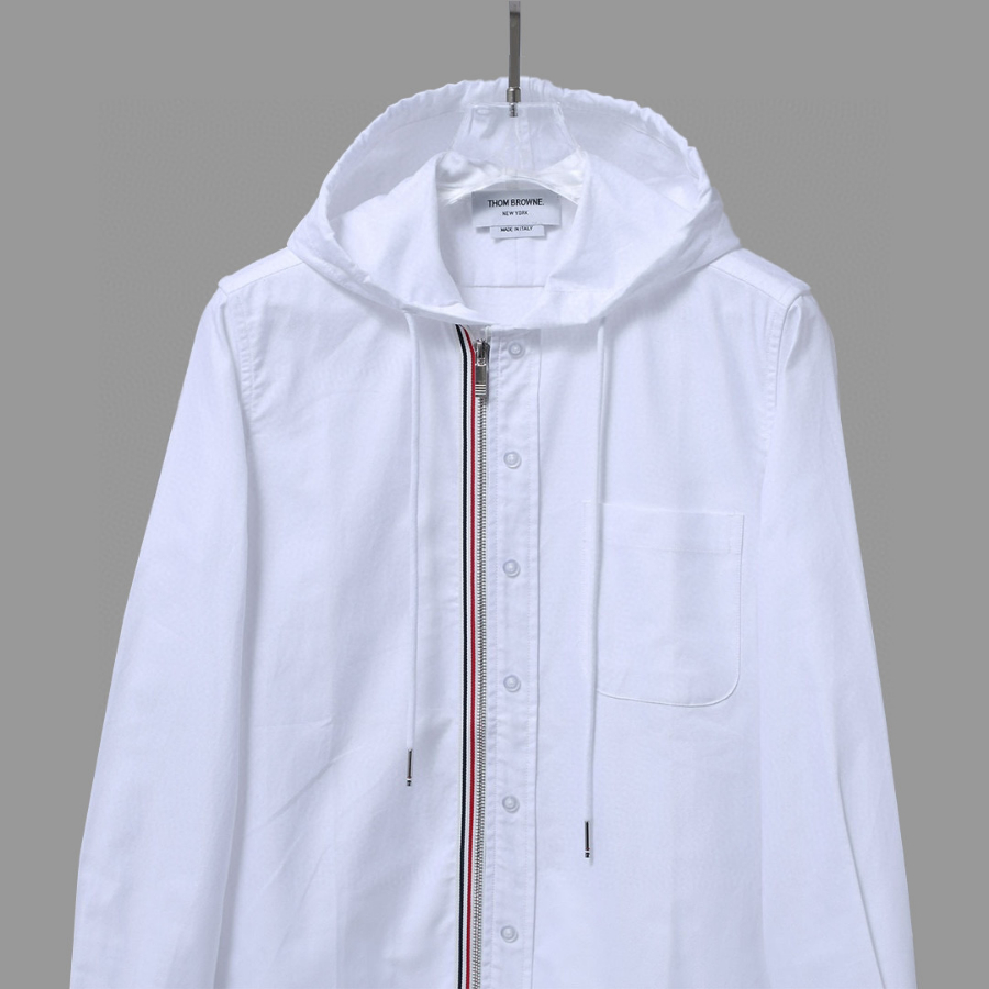 Thom Browne TB 후드 지퍼 셔츠 (삼선 디테일 클래식) 4
