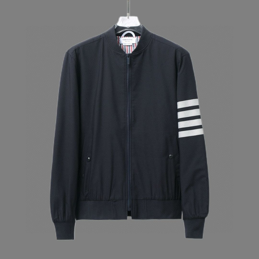 Thom Browne TB 울 블렌드 컬러 배색 야구 점퍼 2