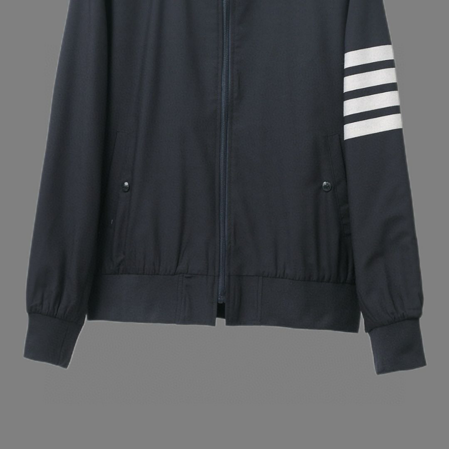 Thom Browne TB 울 블렌드 컬러 배색 야구 점퍼 7