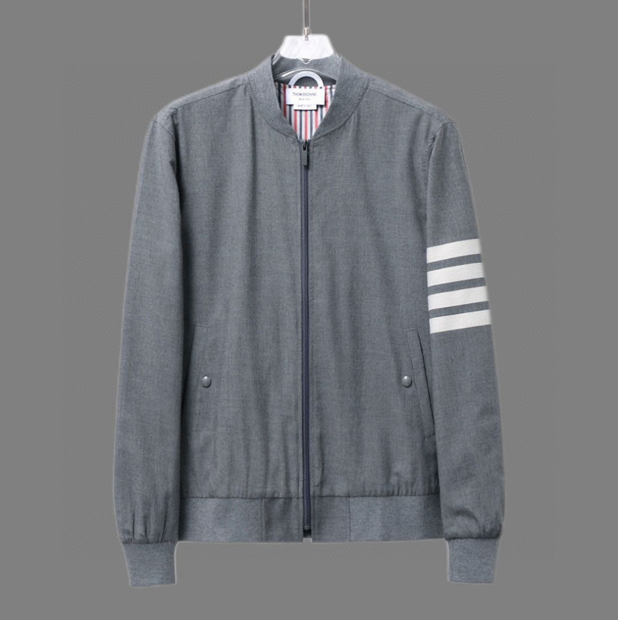 Thom Browne TB 울 블렌드 컬러 배색 야구 점퍼 3