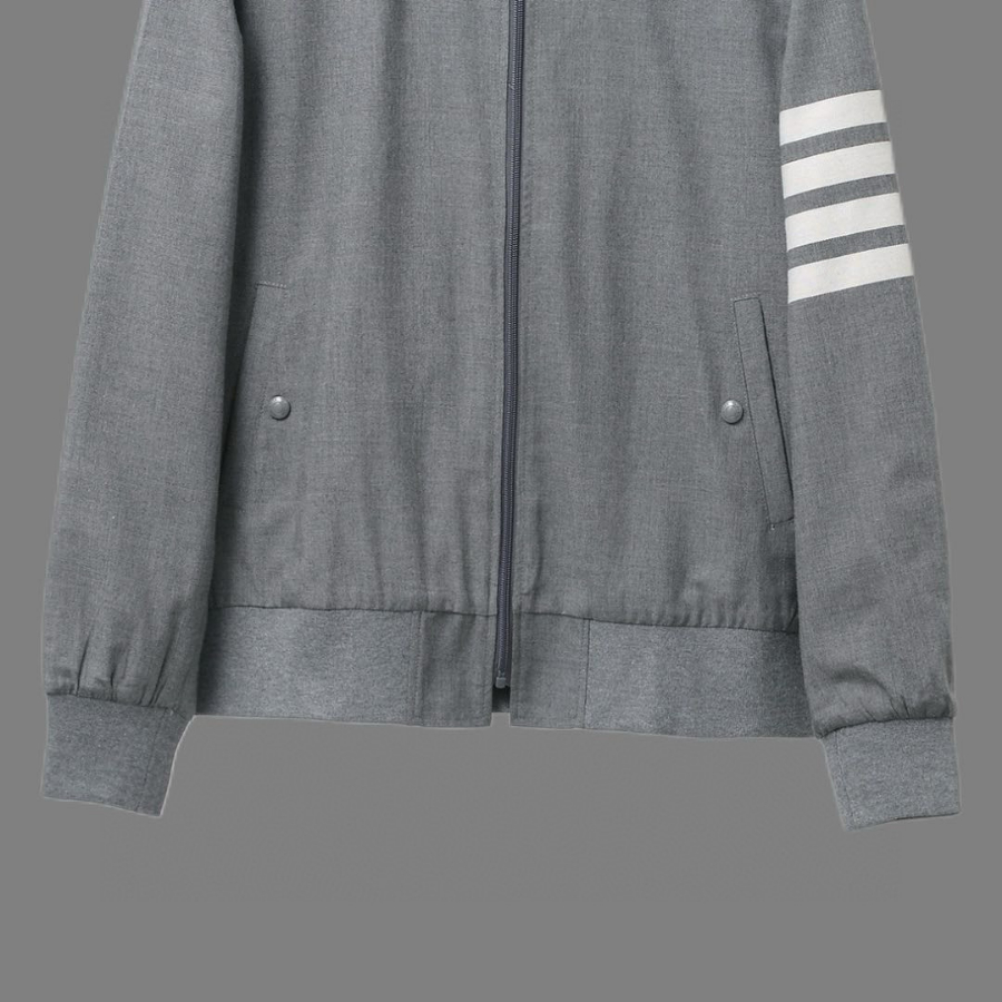 Thom Browne TB 울 블렌드 컬러 배색 야구 점퍼 7