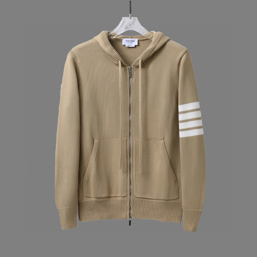 Thom Browne TB 요트 자수 순모 니트 후드 집업 1