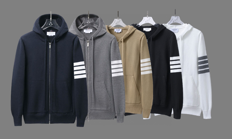 Thom Browne TB 요트 자수 순모 니트 후드 집업 3