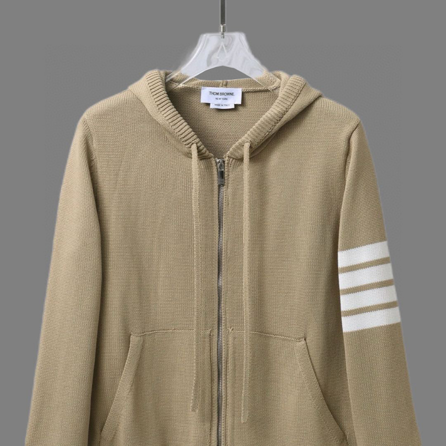 Thom Browne TB 요트 자수 순모 니트 후드 집업 10