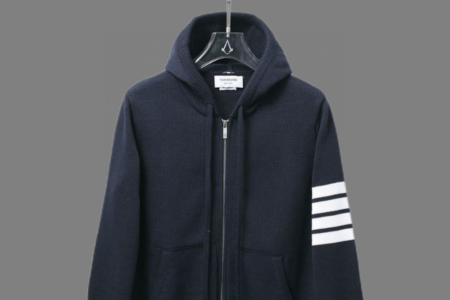 Thom Browne TB 요트 자수 순모 니트 후드 집업 5