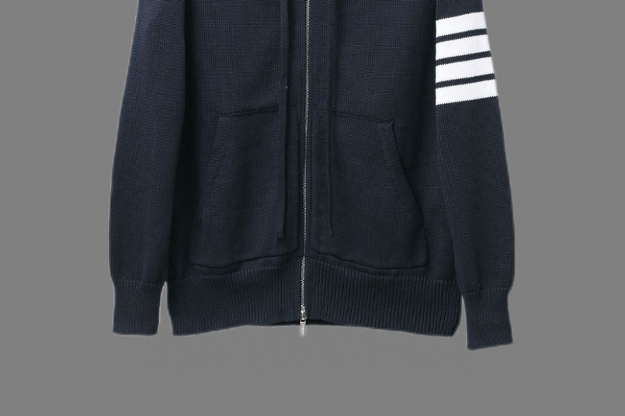 Thom Browne TB 요트 자수 순모 니트 후드 집업 6
