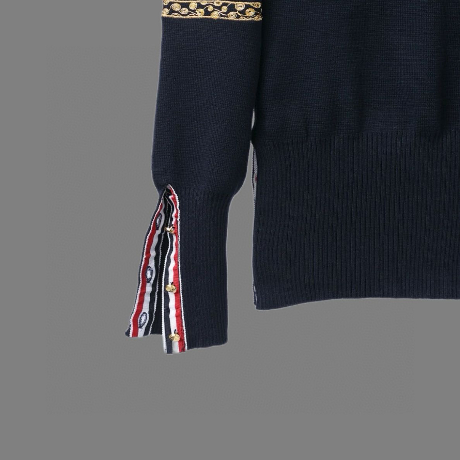 Thom Browne TB 여성 한정판 스네이크(뱀) 자수 순모 가디건 7