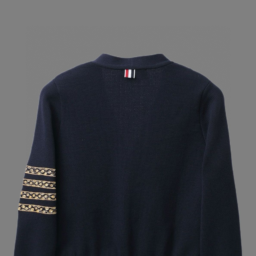 Thom Browne TB 여성 한정판 스네이크(뱀) 자수 순모 가디건 8