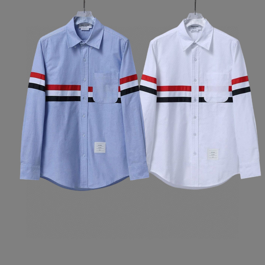 Thom Browne 톰브라운 스타일 와이드 밴드 스트라이프 셔츠 1