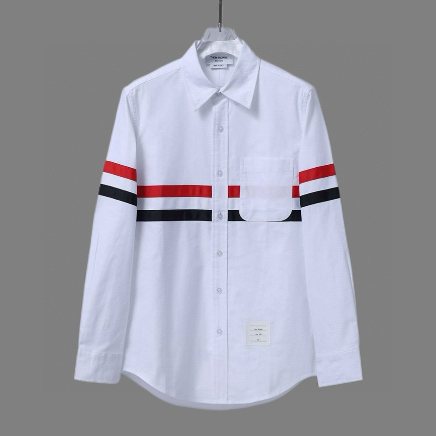 Thom Browne 톰브라운 스타일 와이드 밴드 스트라이프 셔츠 2