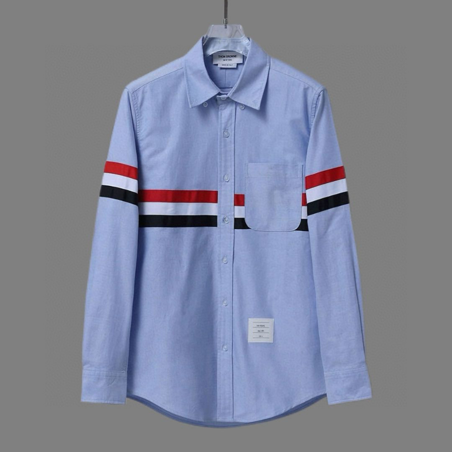 Thom Browne 톰브라운 스타일 와이드 밴드 스트라이프 셔츠 4