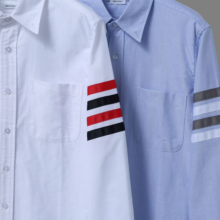 THOM BROWNE 톰브라운 TB 더블 색상 소매 띠 셔츠 9