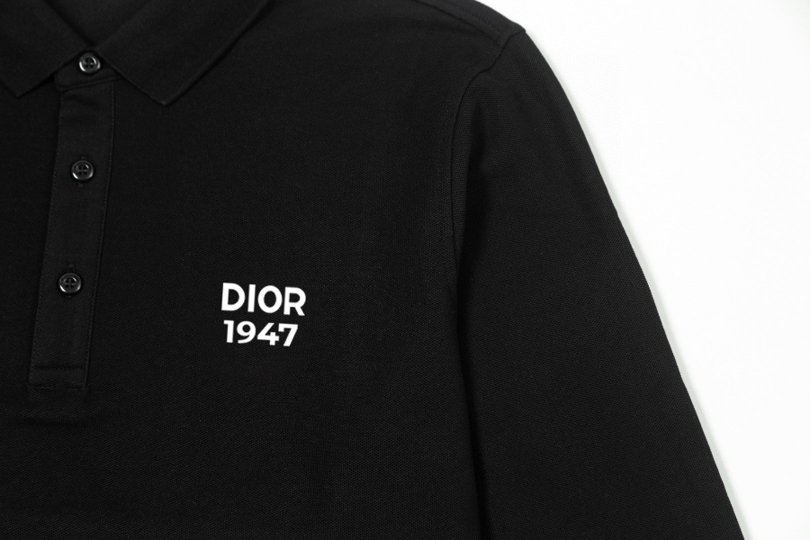 Dior 디올 Dior 25SS 남성용 고급 면 소재 긴팔 카라 폴로 셔츠 6