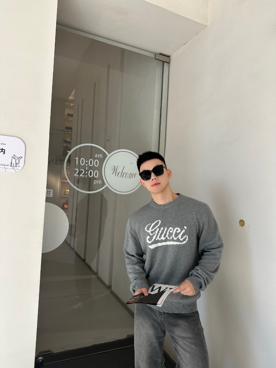 Gucci 구찌 로고 인타르시아 울 니트 스웨터 5