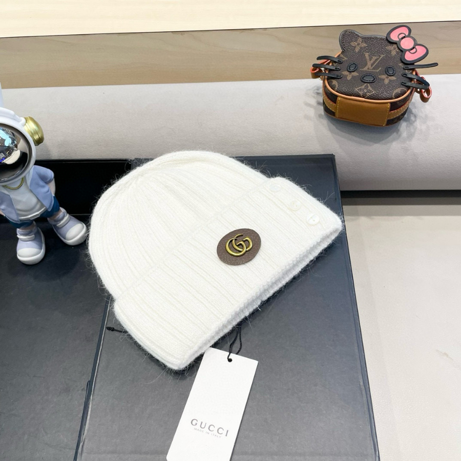 Gucci 구찌 GG 로고 니트 비니 - 겨울 보온 울 비니 3