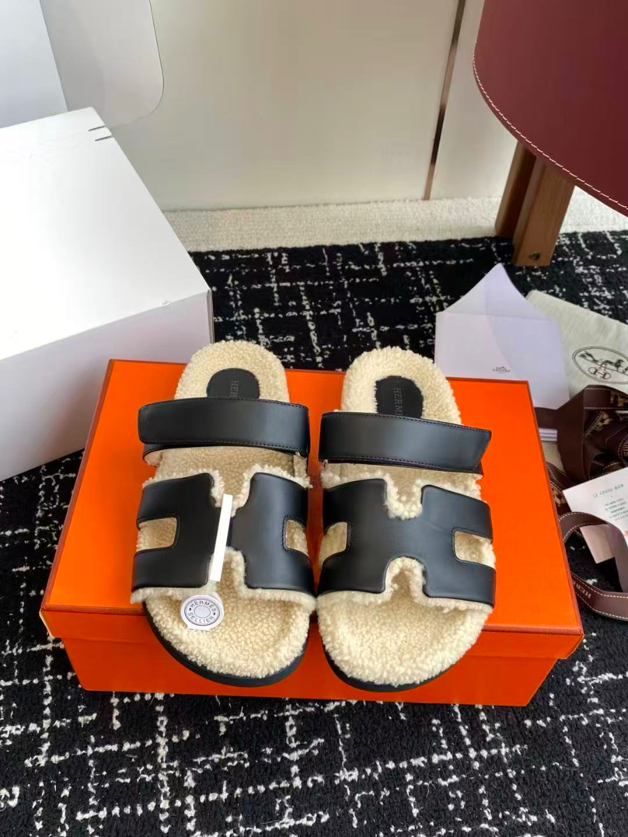 HERMES 에르메스 2025 LADY 슬리퍼(블랙/브라운) 3