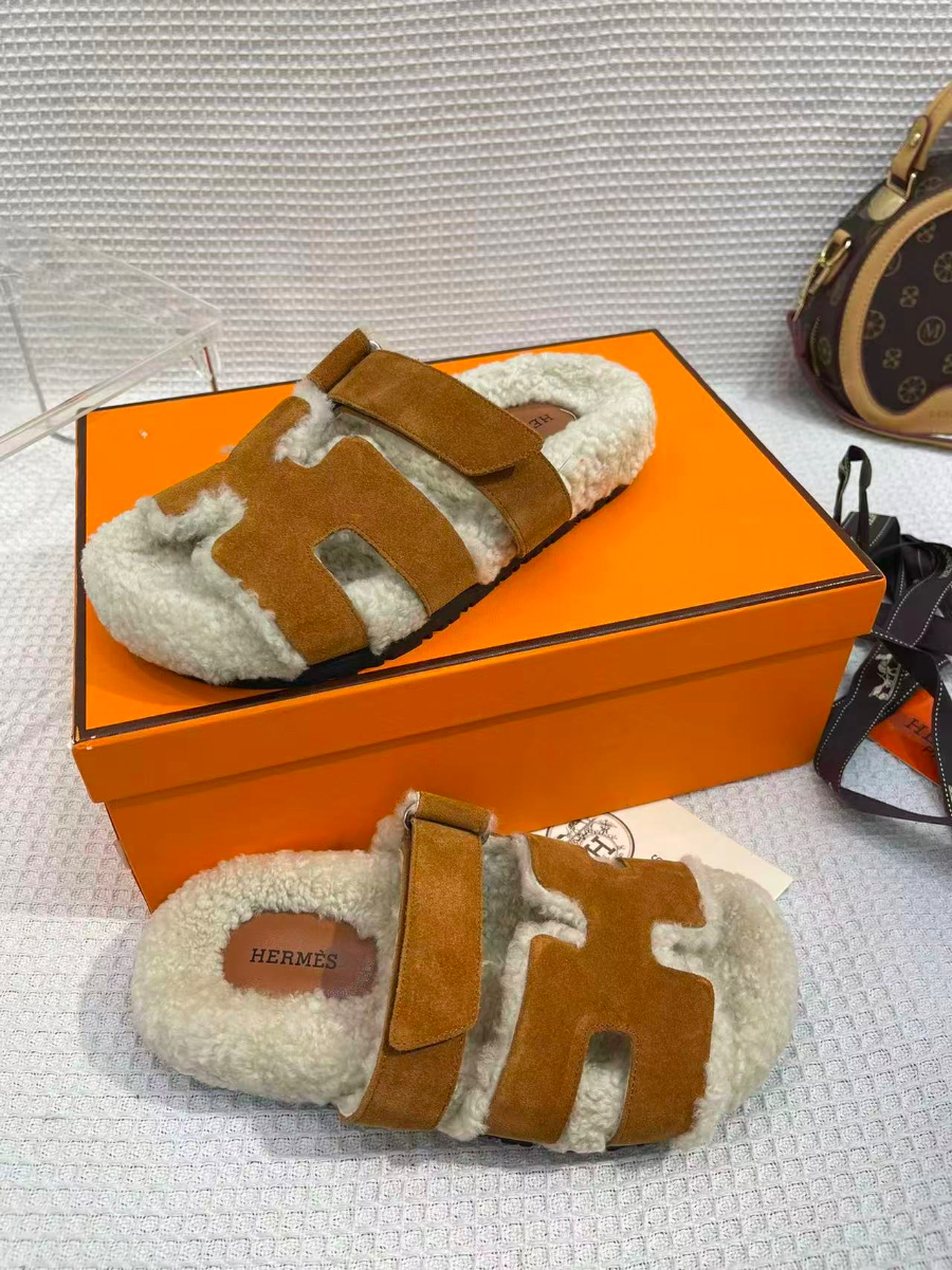 HERMES 에르메스 2025 LADY 슬리퍼(블랙/브라운) 5