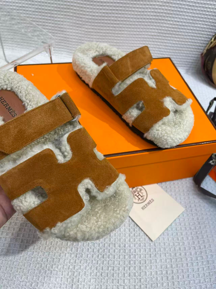 HERMES 에르메스 2025 LADY 슬리퍼(블랙/브라운) 6