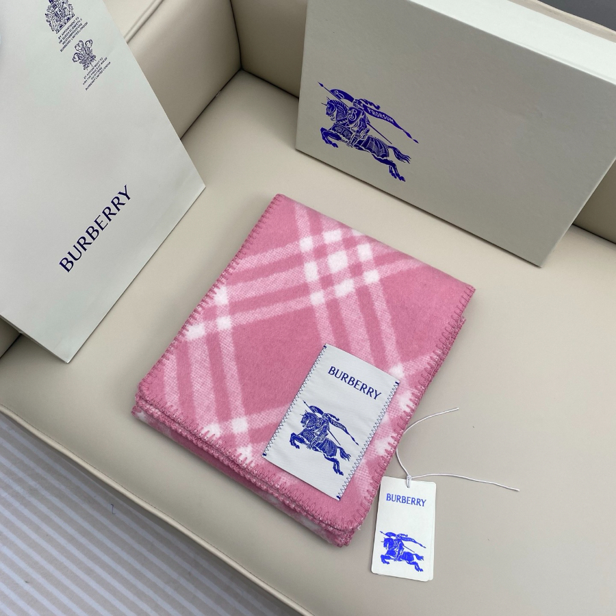BURBERRY 버버리 클래식 체크 양모 머플러 핑크 1