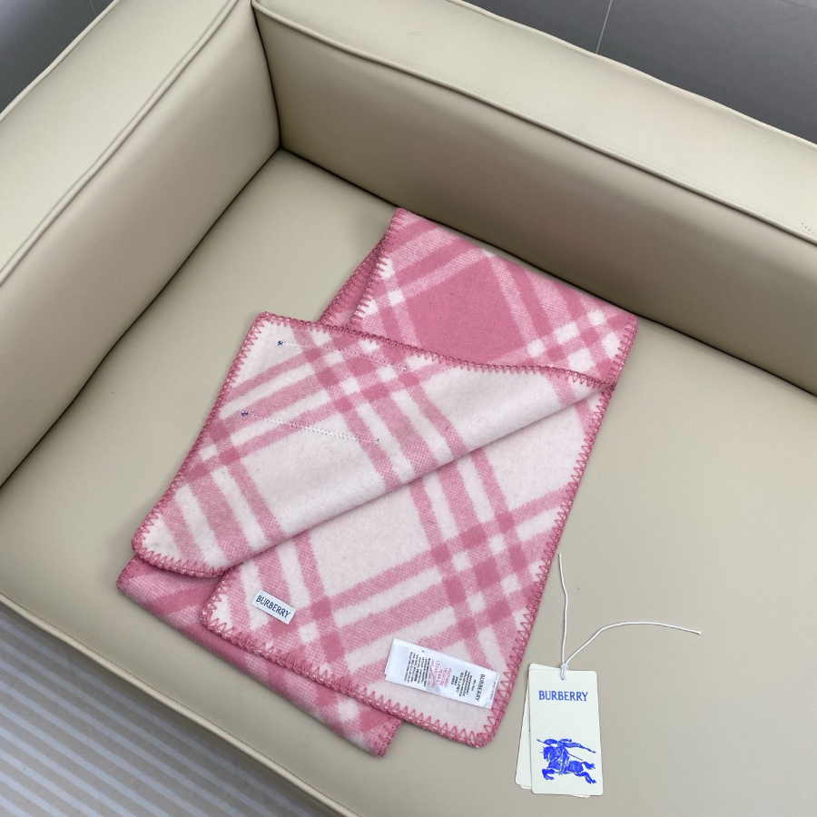 BURBERRY 버버리 클래식 체크 양모 머플러 핑크 3