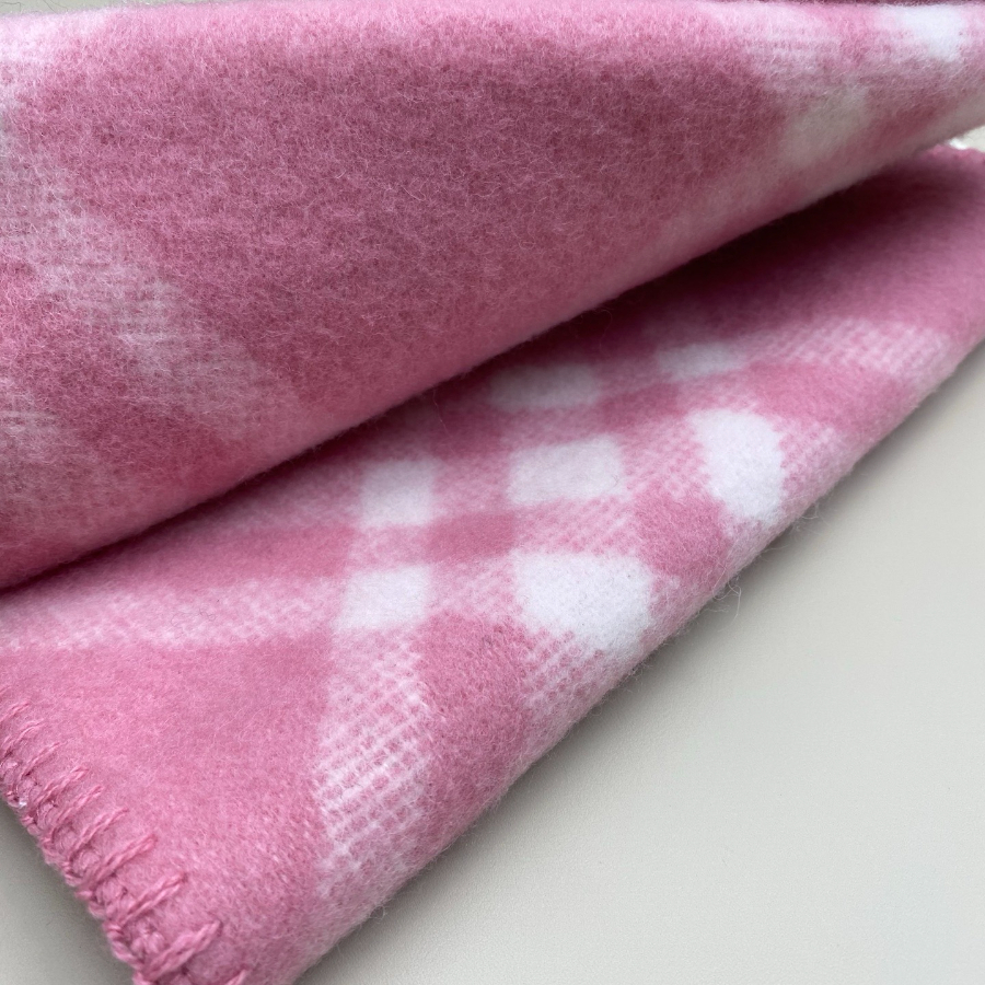 BURBERRY 버버리 클래식 체크 양모 머플러 핑크 7