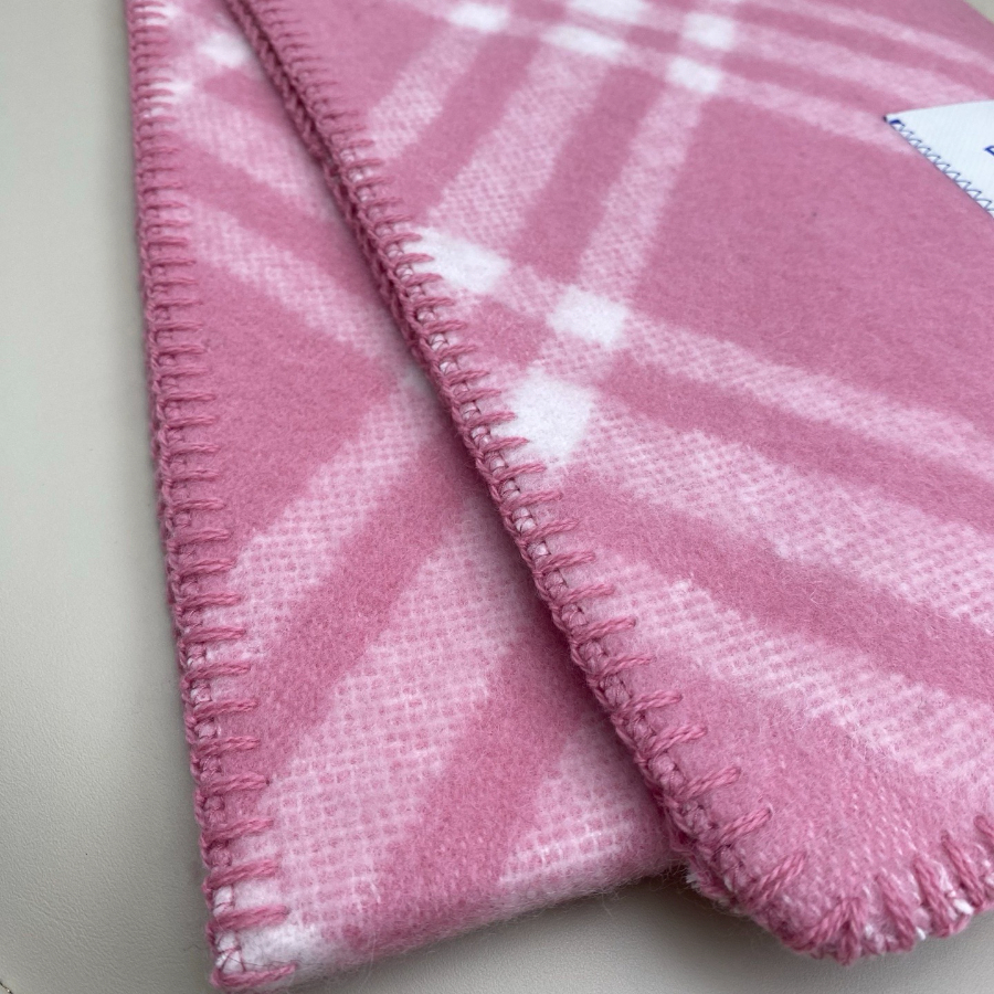 BURBERRY 버버리 클래식 체크 양모 머플러 핑크 8