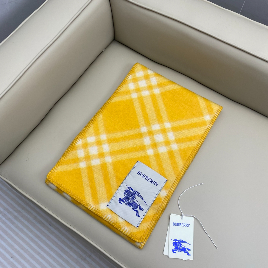 BURBERRY 버버리 클래식 체크 양모 머플러 옐로우 2