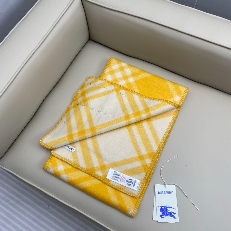 BURBERRY 버버리 클래식 체크 양모 머플러 옐로우 3