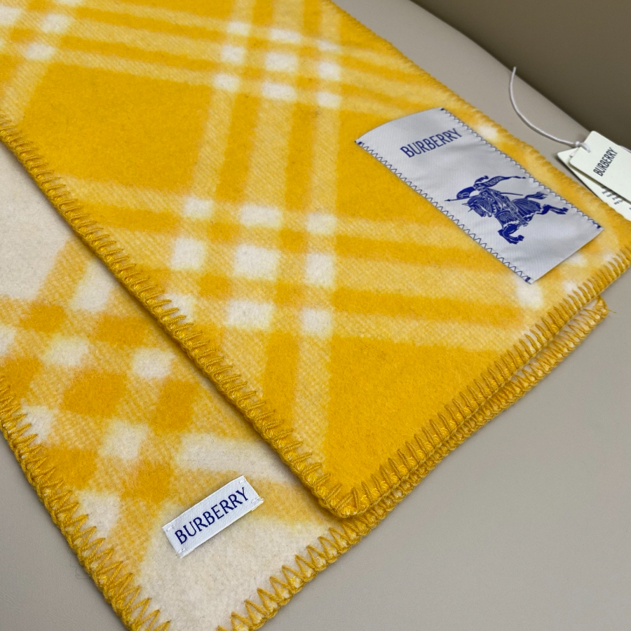 BURBERRY 버버리 클래식 체크 양모 머플러 옐로우 5