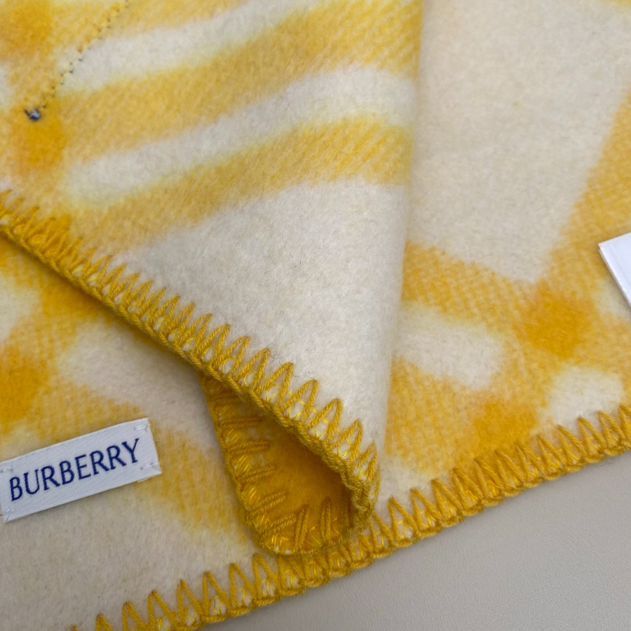 BURBERRY 버버리 클래식 체크 양모 머플러 옐로우 8