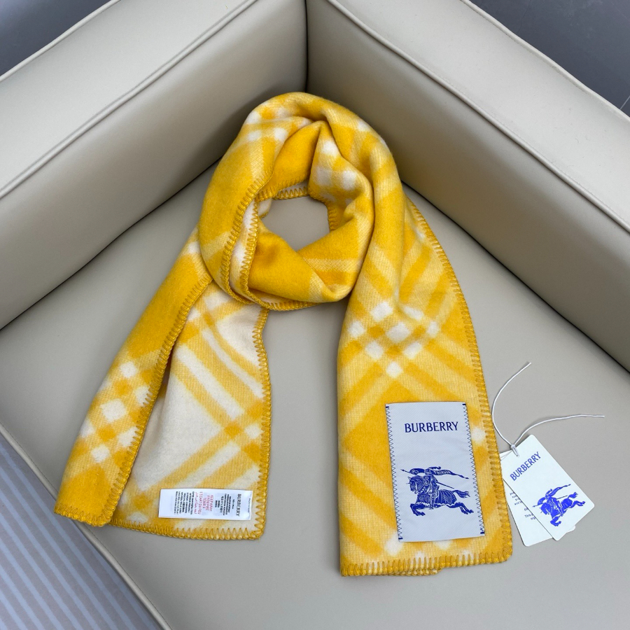 BURBERRY 버버리 클래식 체크 양모 머플러 옐로우 9