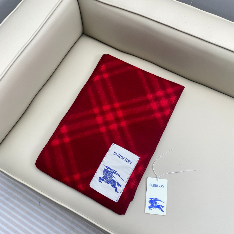 BURBERRY 버버리 클래식 체크 양모 머플러 레드 2
