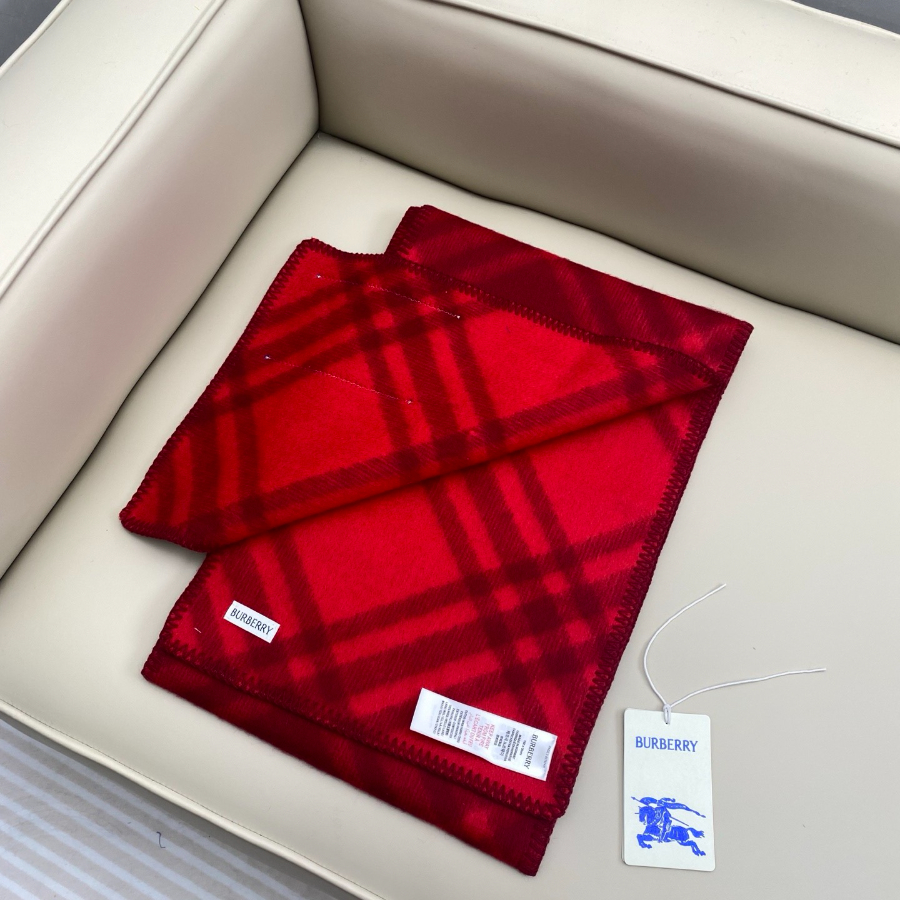 BURBERRY 버버리 클래식 체크 양모 머플러 레드 3
