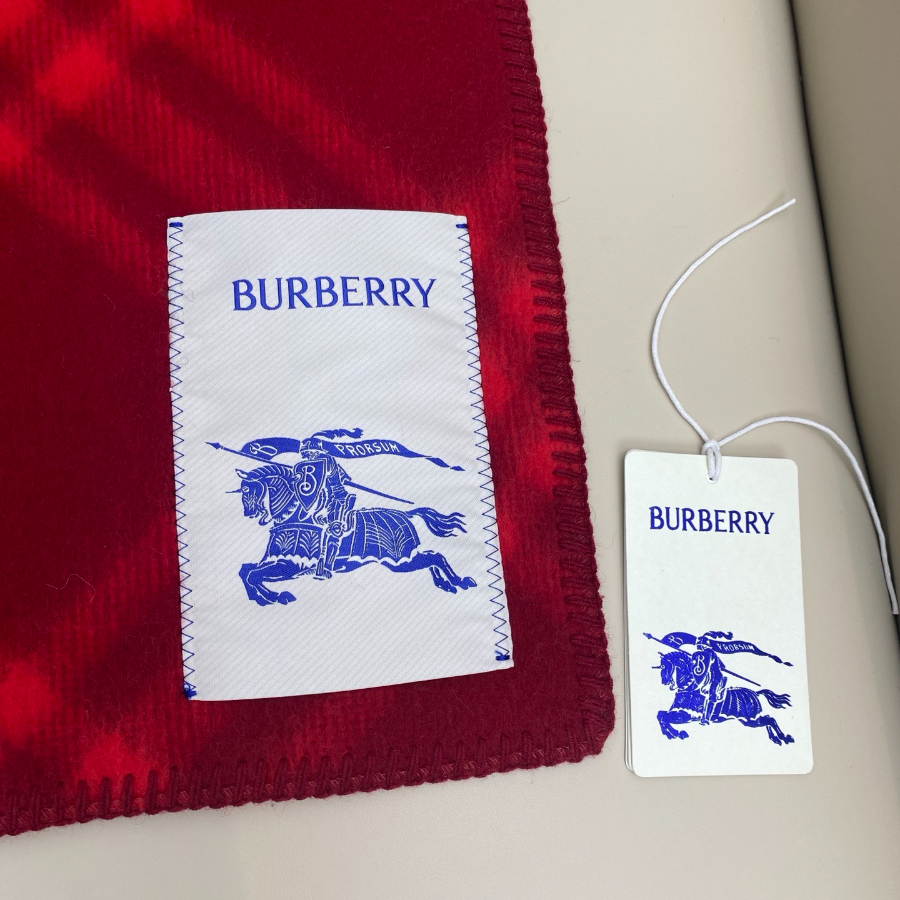 BURBERRY 버버리 클래식 체크 양모 머플러 레드 5