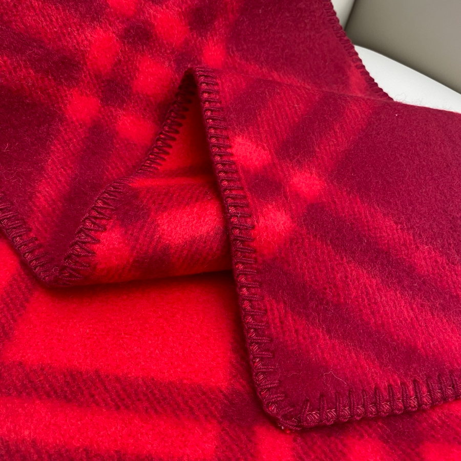 BURBERRY 버버리 클래식 체크 양모 머플러 레드 8