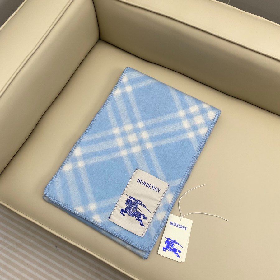 BURBERRY 버버리 클래식 체크 양모 머플러 스카이 2