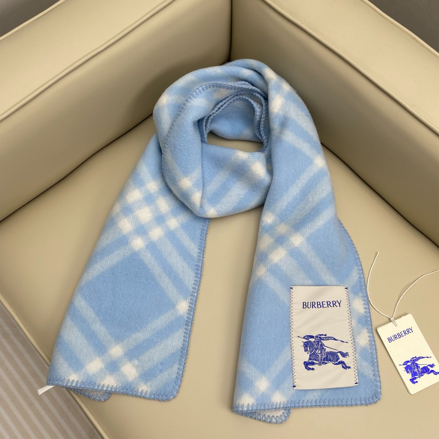 BURBERRY 버버리 클래식 체크 양모 머플러 스카이 9