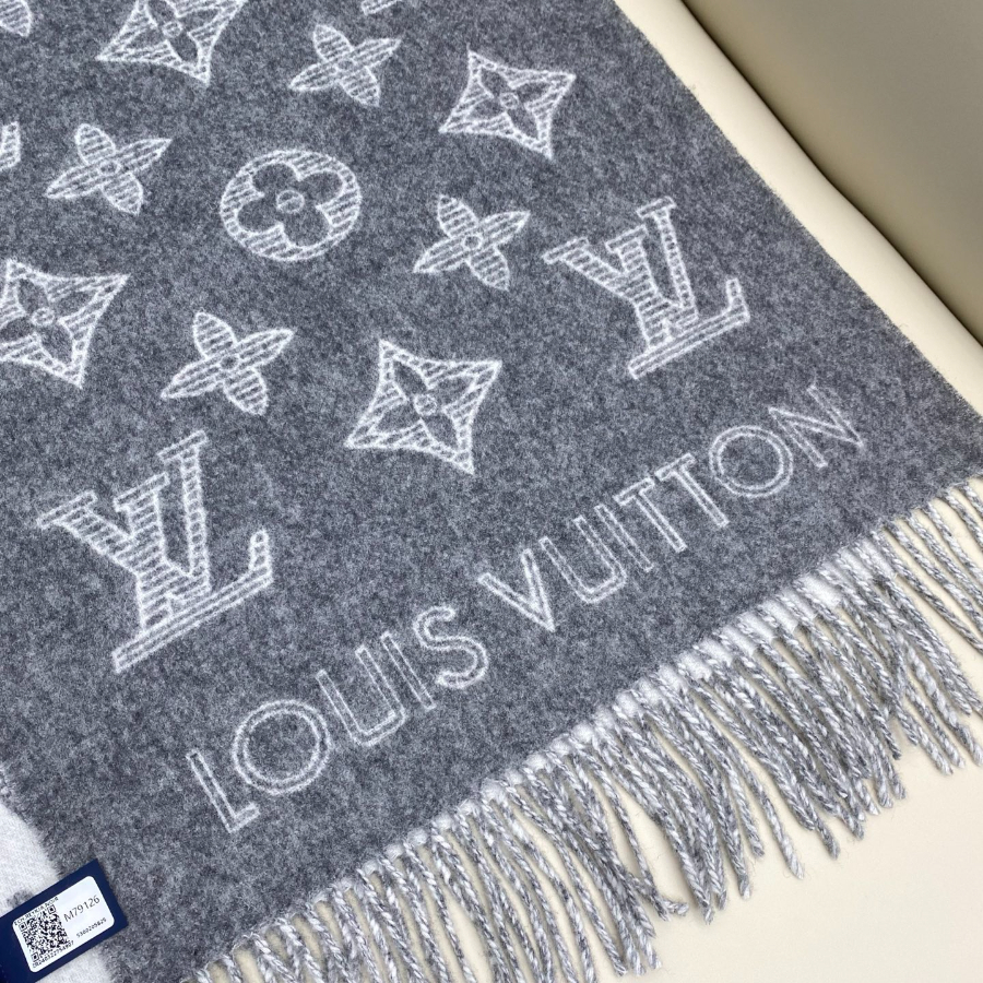 LOUIS VUITTON 루이비통 모노그램 머플러 그레이 7